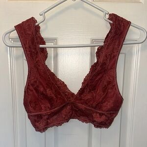 Free People Burgundy Lace Bralette